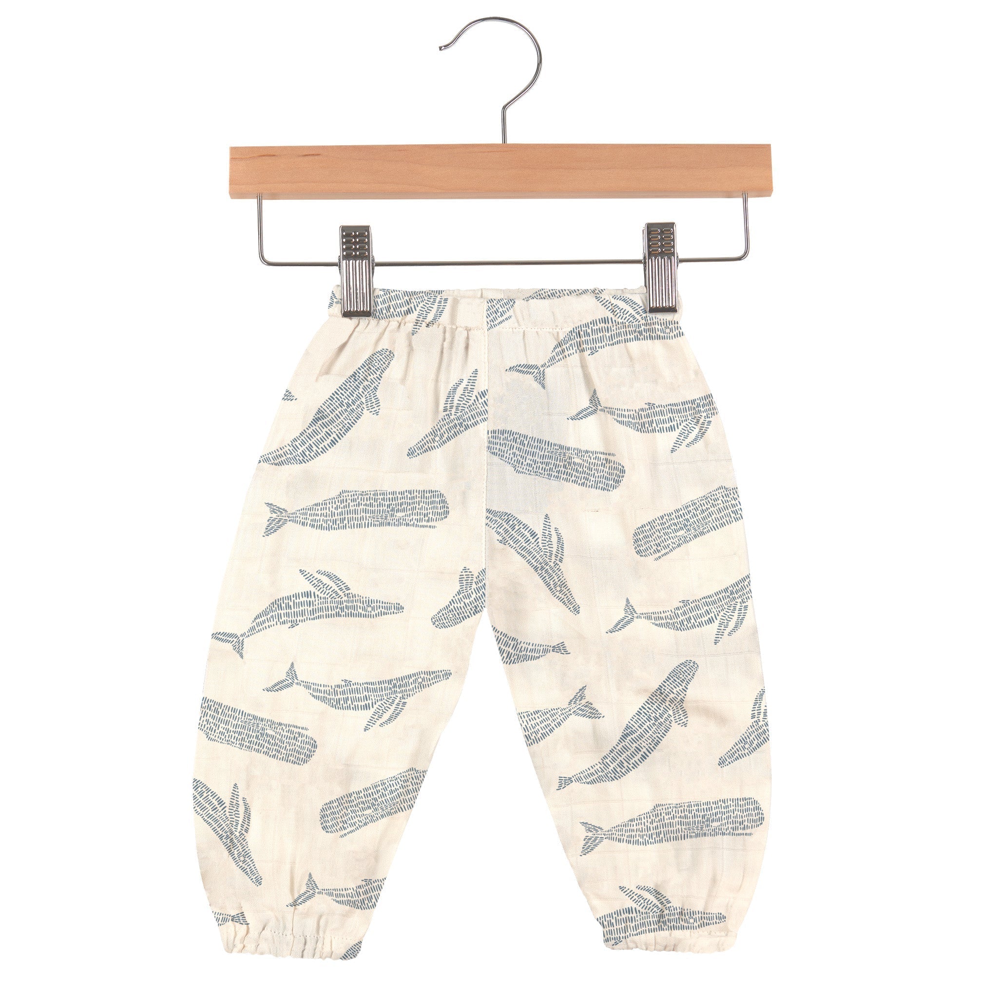 Blue Shadow Whales Bamboo Newcastle Mini Pants - Baby Unlimited
